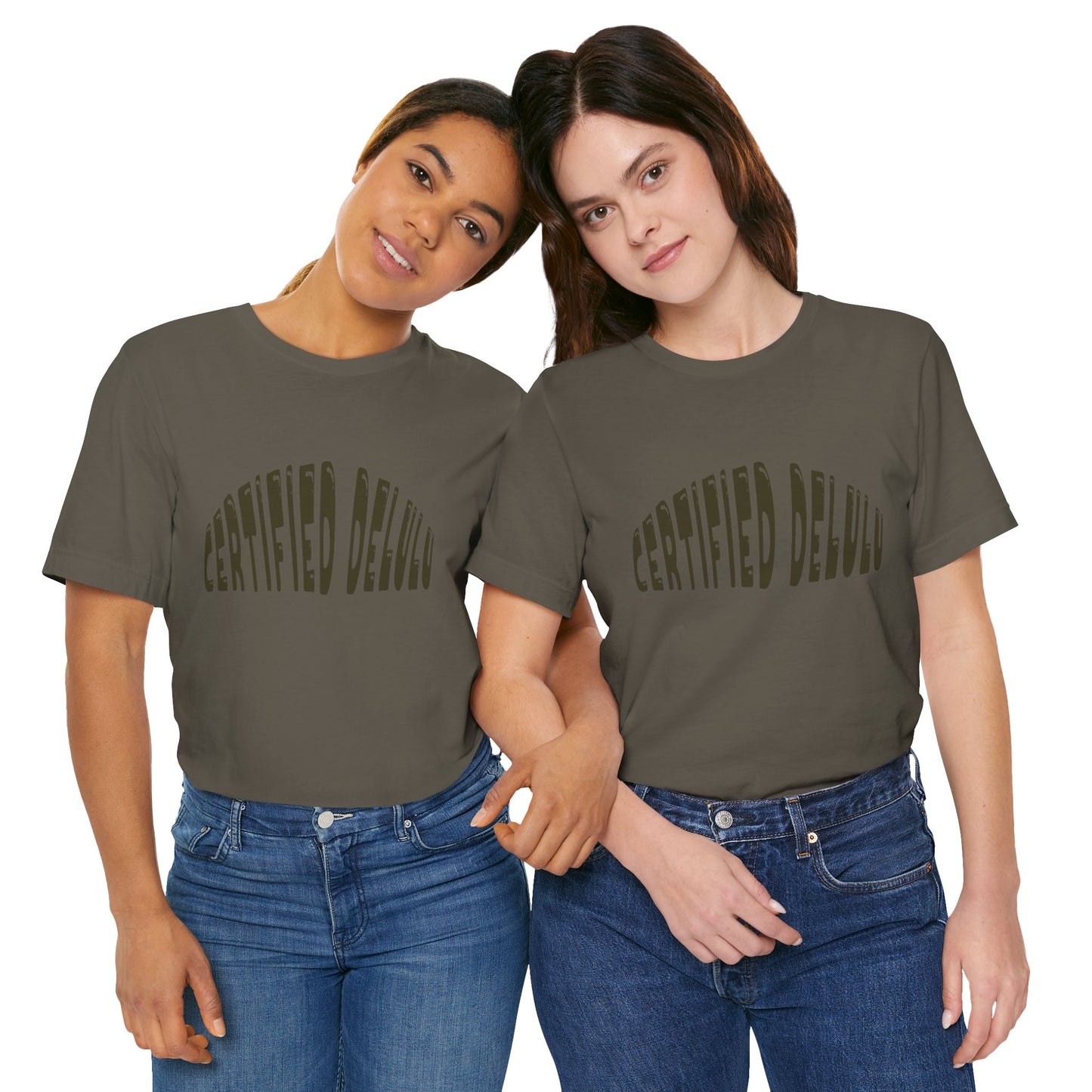 Certified Delulu Tee - Unisex Short Sleeve, Trendy Graphic Shirt for Everyday Wear, Perfect Gift for Friends, Summer Casual Wear