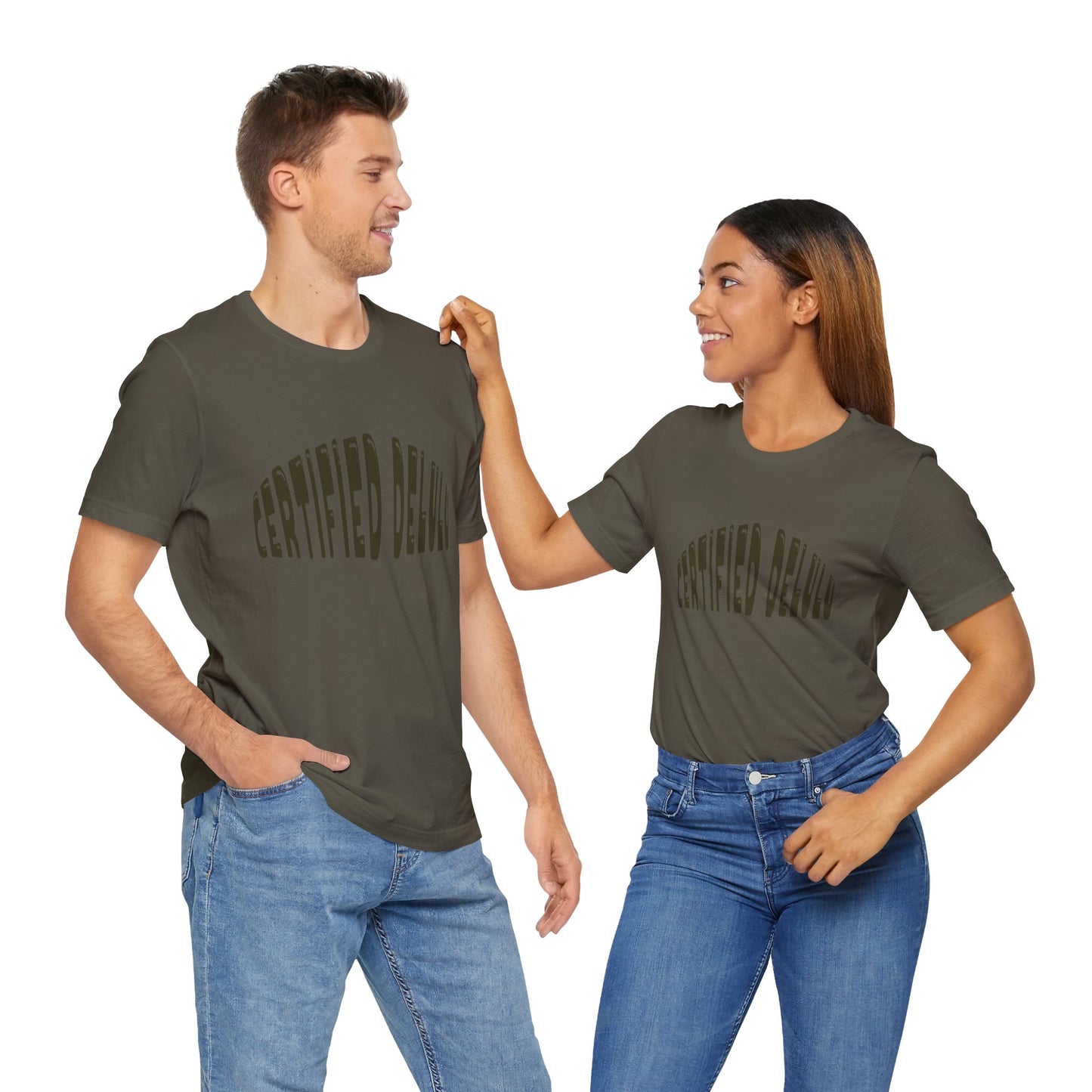 Certified Delulu Tee - Unisex Short Sleeve, Trendy Graphic Shirt for Everyday Wear, Perfect Gift for Friends, Summer Casual Wear