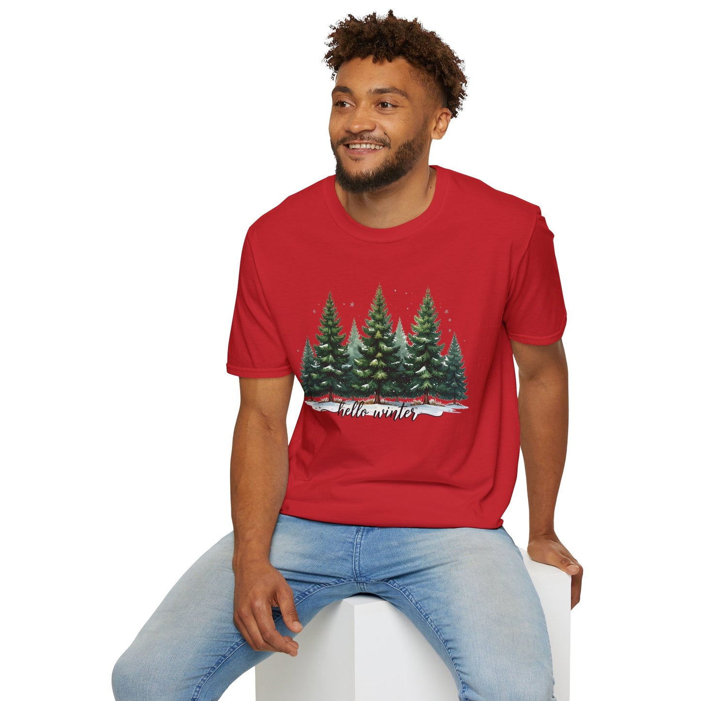 Winter Tree T-Shirt, Cozy Holiday Apparel, Cute Gift for Nature Lovers, Unisex Graphic Tee, Festive Winter Shirt