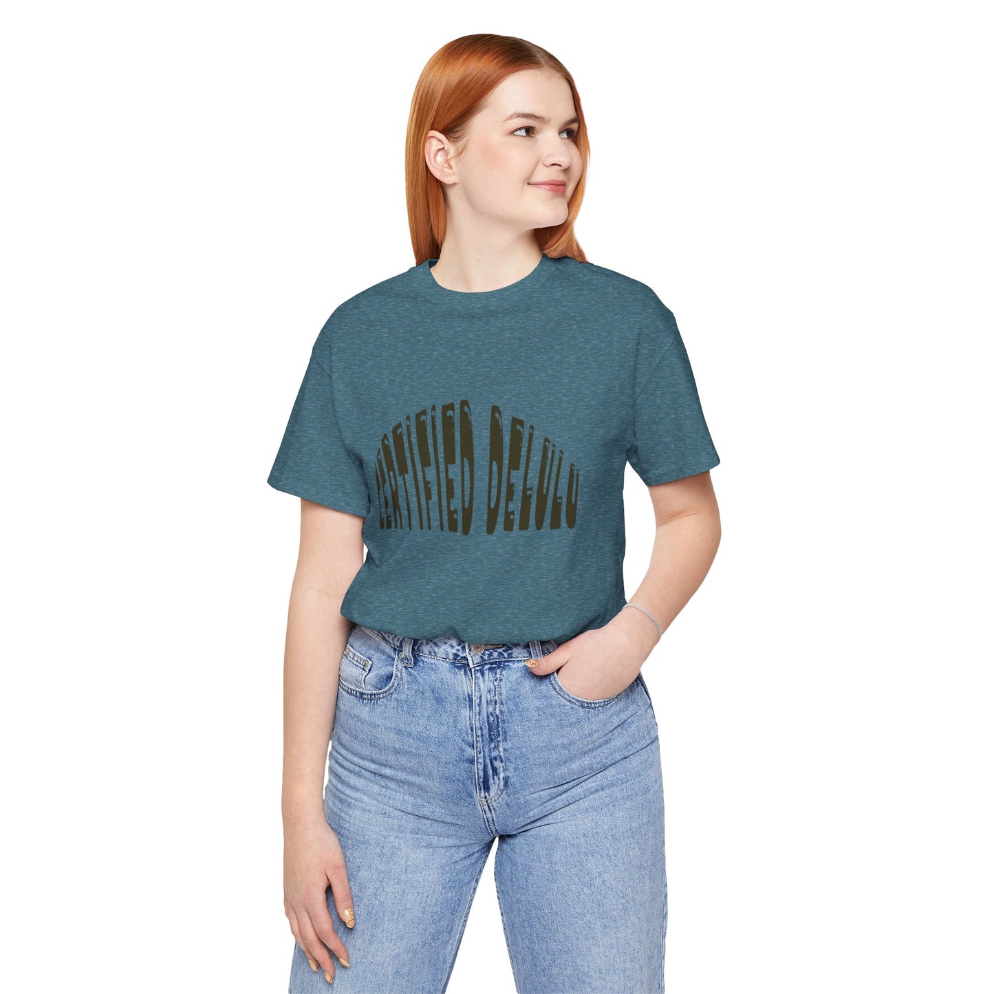 Certified Delulu Tee - Unisex Short Sleeve, Trendy Graphic Shirt for Everyday Wear, Perfect Gift for Friends, Summer Casual Wear
