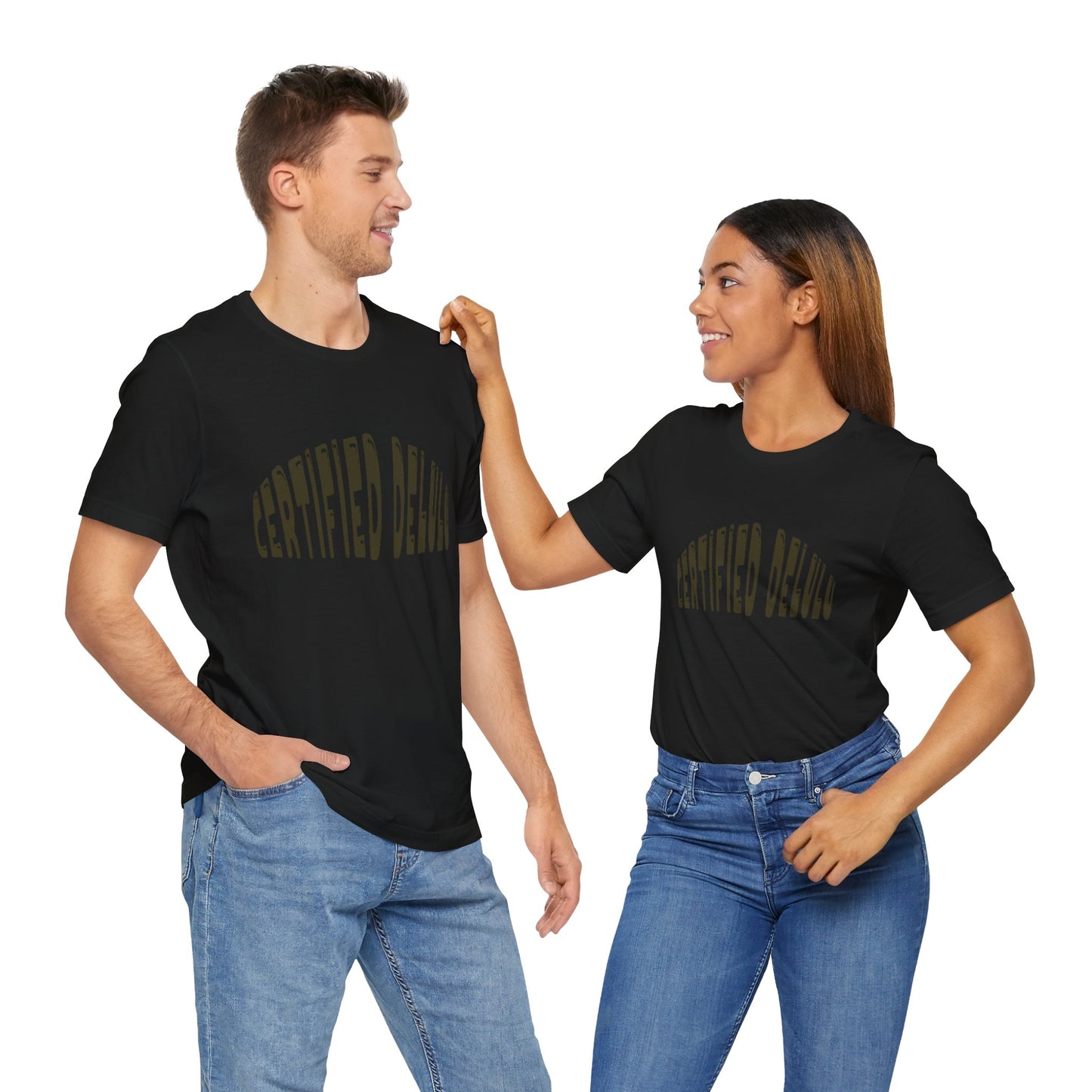 Certified Delulu Tee - Unisex Short Sleeve, Trendy Graphic Shirt for Everyday Wear, Perfect Gift for Friends, Summer Casual Wear