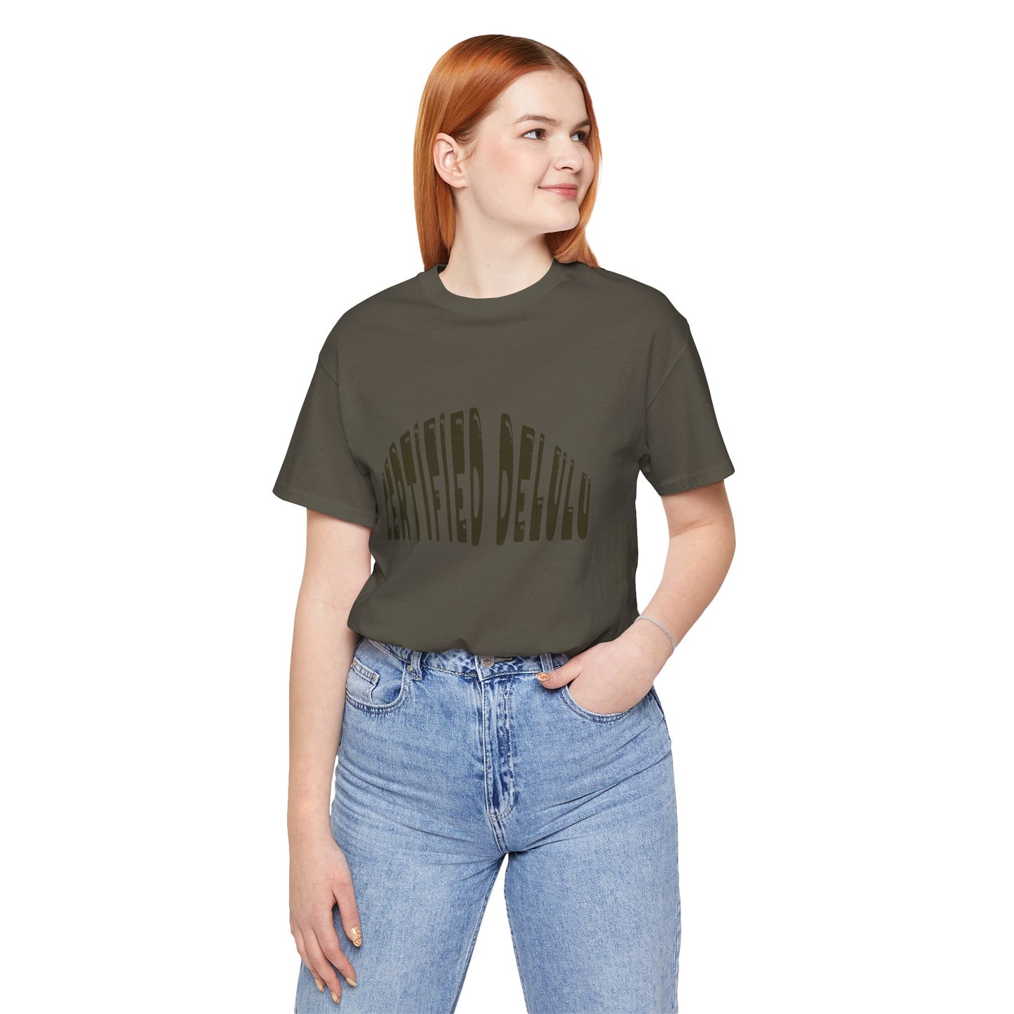 Certified Delulu Tee - Unisex Short Sleeve, Trendy Graphic Shirt for Everyday Wear, Perfect Gift for Friends, Summer Casual Wear