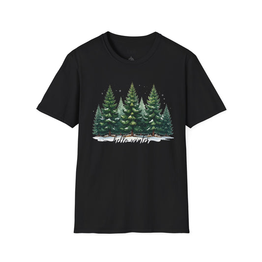 Winter Tree T-Shirt, Cozy Holiday Apparel, Cute Gift for Nature Lovers, Unisex Graphic Tee, Festive Winter Shirt