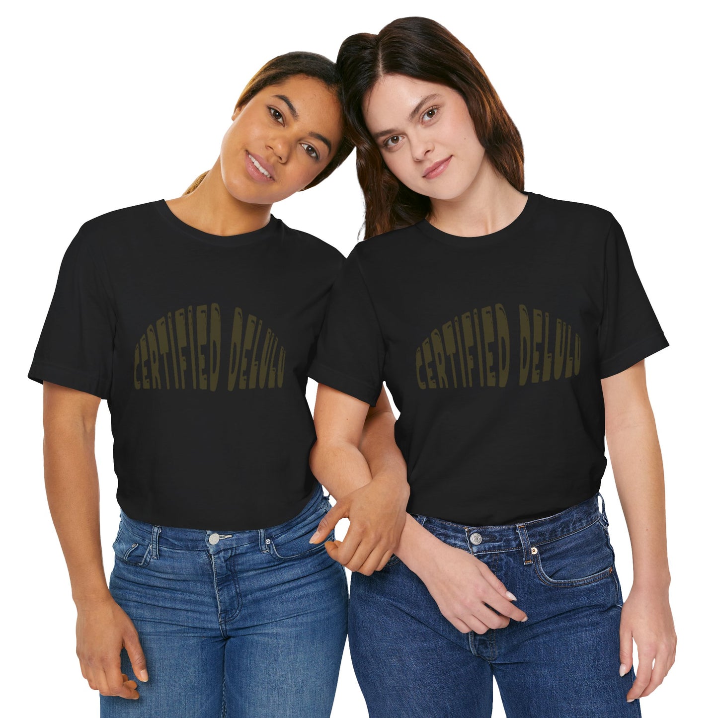 Certified Delulu Tee - Unisex Short Sleeve, Trendy Graphic Shirt for Everyday Wear, Perfect Gift for Friends, Summer Casual Wear
