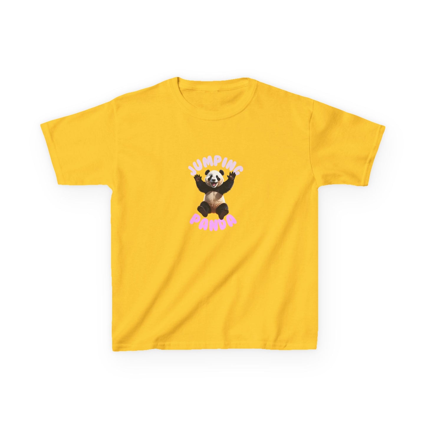 Jumping Panda Kids Heavy Cotton Tee, Cute Kids Shirt, Fun Animal Tee, Gifts for Kids, Birthday Outfit
