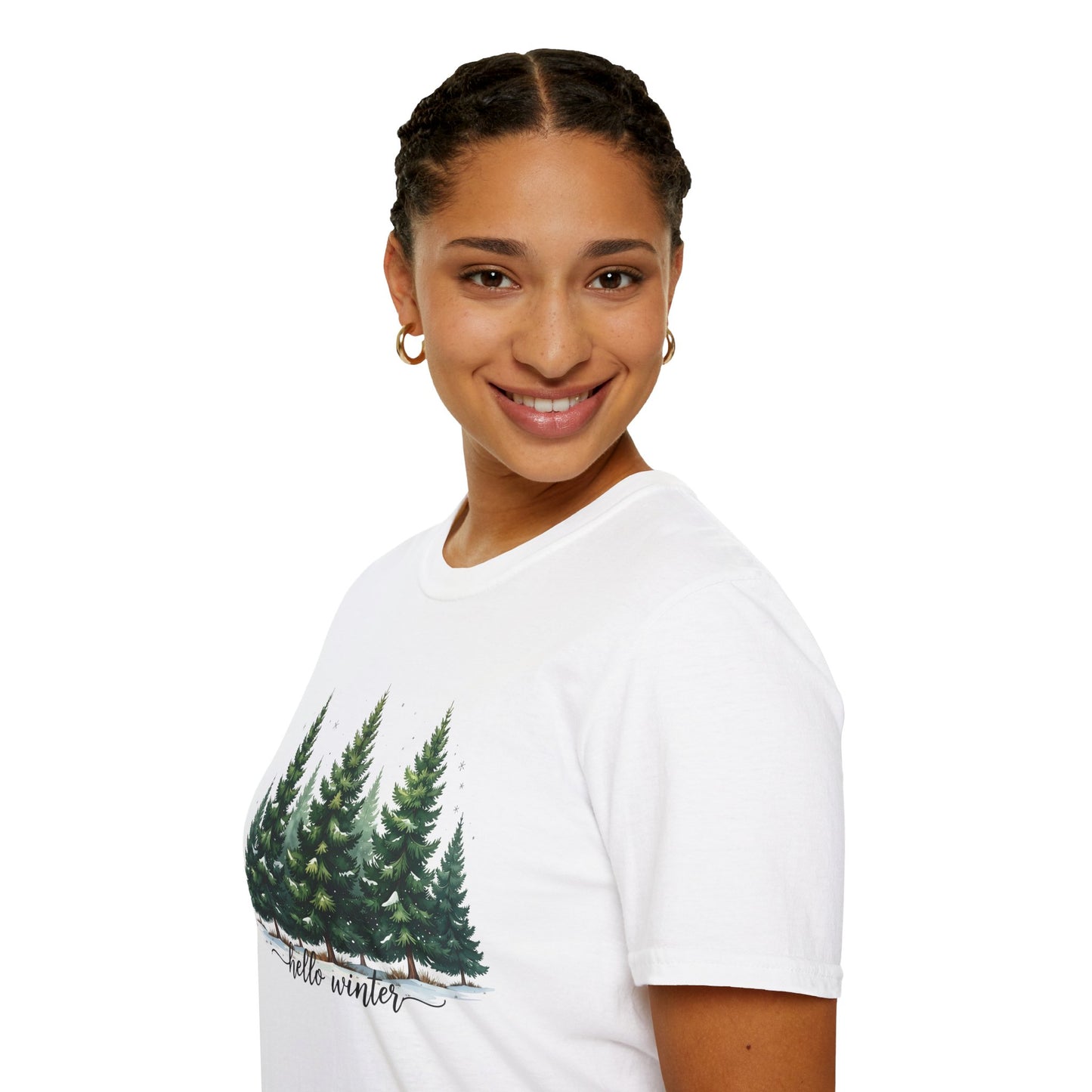 Winter Tree T-Shirt, Cozy Holiday Apparel, Cute Gift for Nature Lovers, Unisex Graphic Tee, Festive Winter Shirt