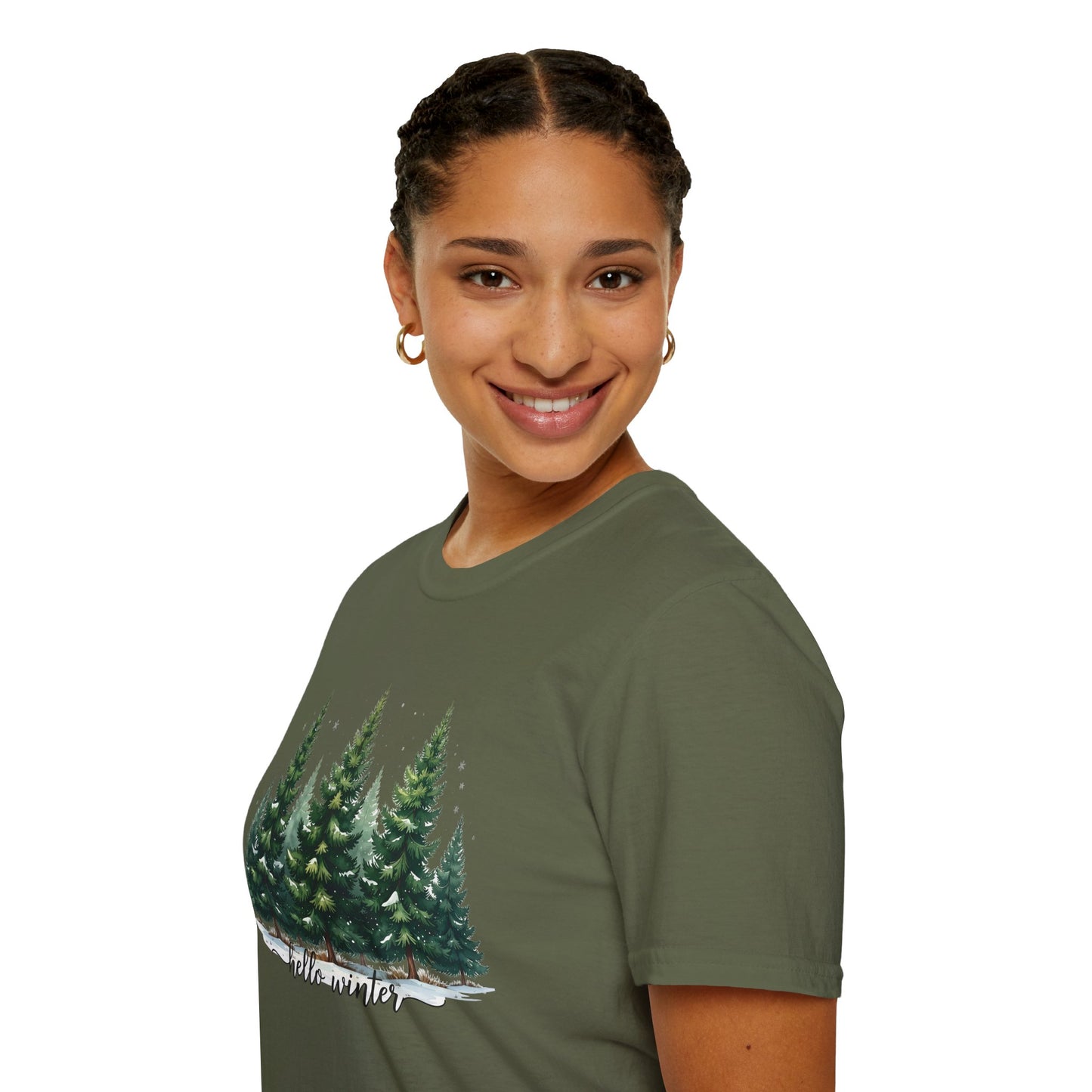 Winter Tree T-Shirt, Cozy Holiday Apparel, Cute Gift for Nature Lovers, Unisex Graphic Tee, Festive Winter Shirt