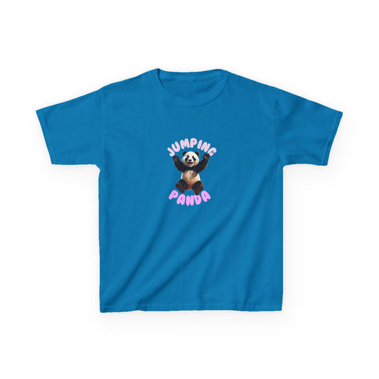 Jumping Panda Kids Heavy Cotton Tee, Cute Kids Shirt, Fun Animal Tee, Gifts for Kids, Birthday Outfit