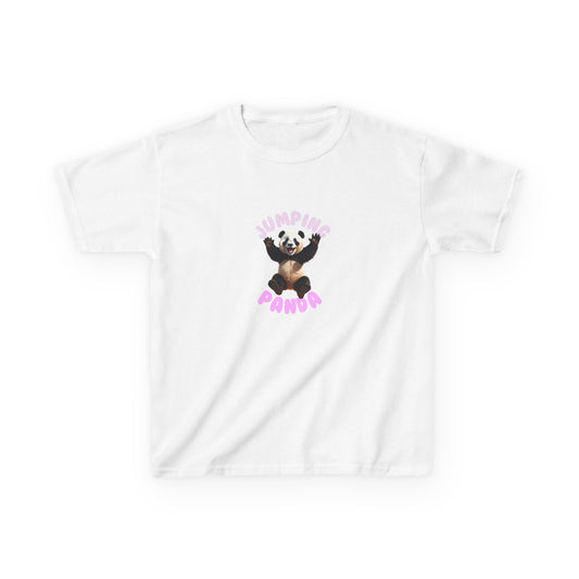 Jumping Panda Kids Heavy Cotton Tee, Cute Kids Shirt, Fun Animal Tee, Gifts for Kids, Birthday Outfit