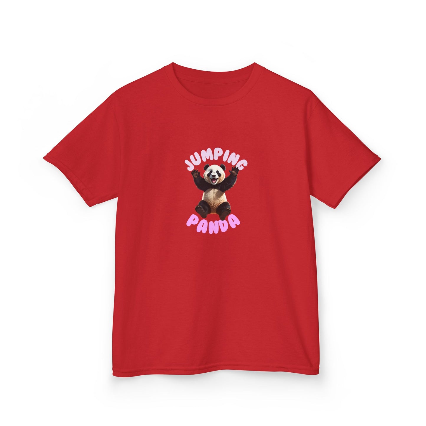 Jumping Panda Kids Heavy Cotton Tee, Cute Kids Shirt, Fun Animal Tee, Gifts for Kids, Birthday Outfit