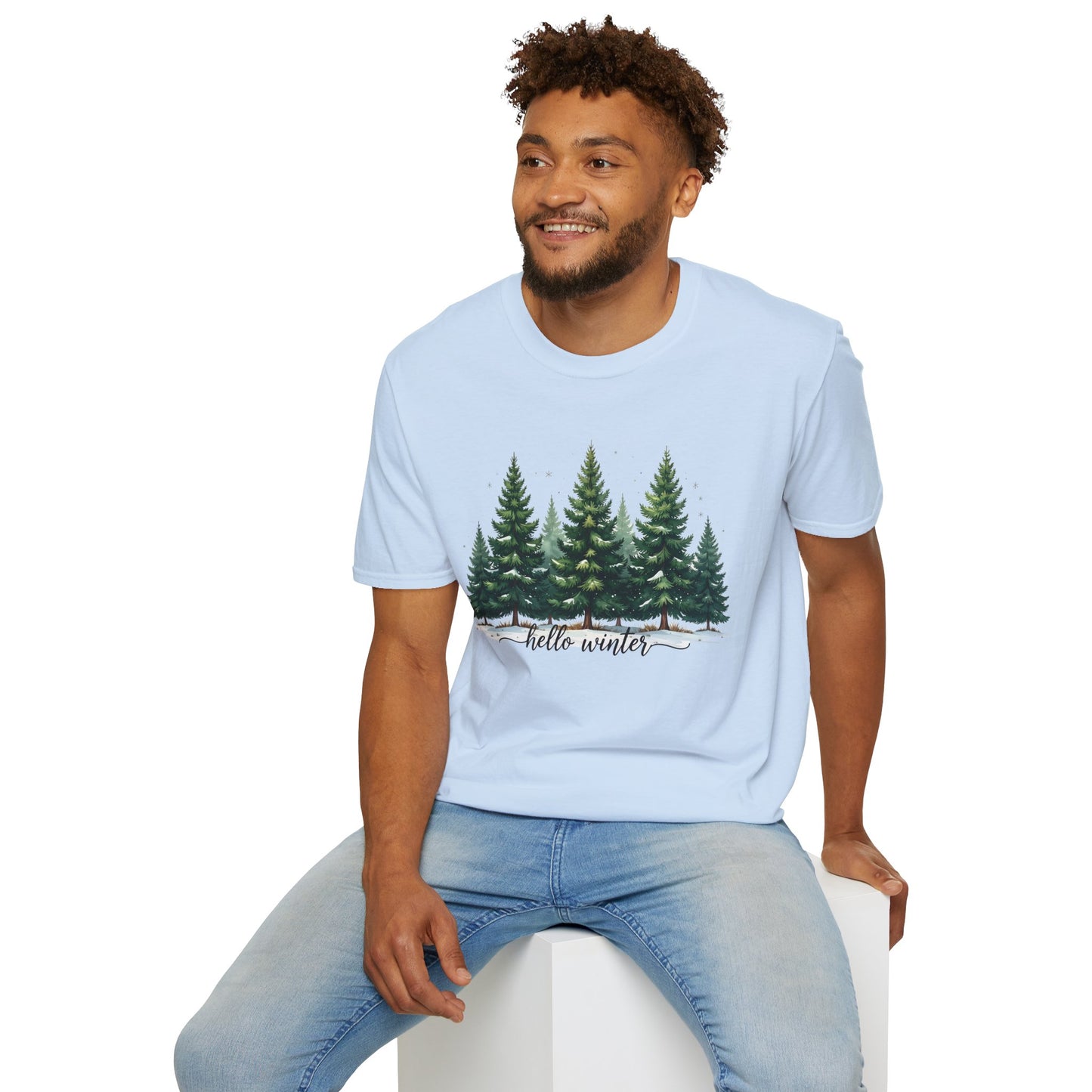 Winter Tree T-Shirt, Cozy Holiday Apparel, Cute Gift for Nature Lovers, Unisex Graphic Tee, Festive Winter Shirt
