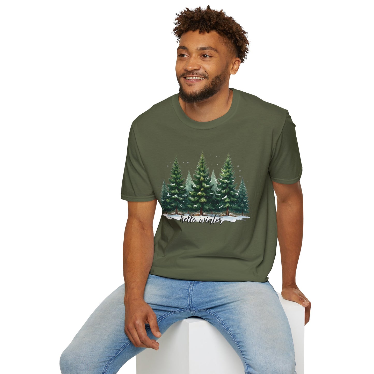 Winter Tree T-Shirt, Cozy Holiday Apparel, Cute Gift for Nature Lovers, Unisex Graphic Tee, Festive Winter Shirt