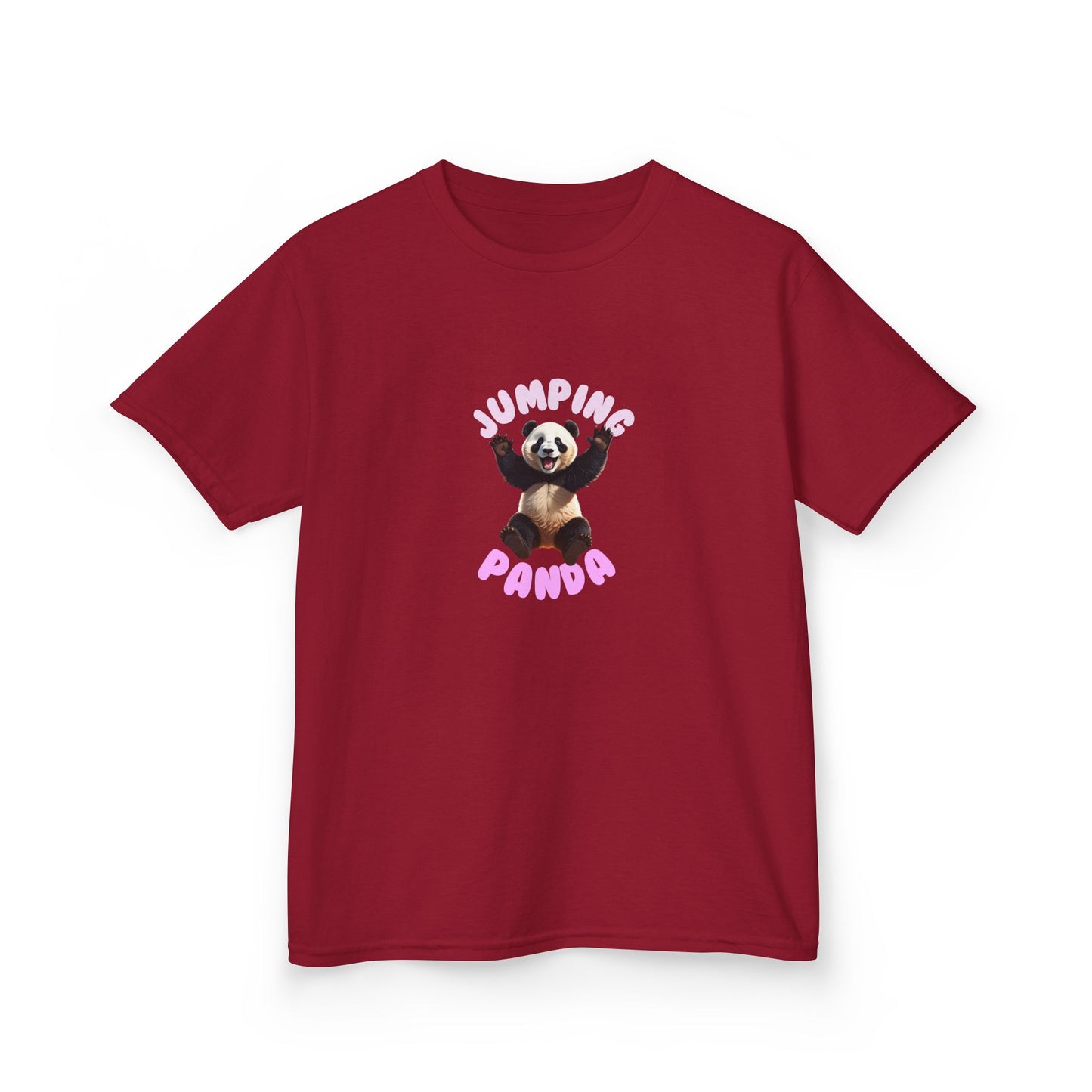 Jumping Panda Kids Heavy Cotton Tee, Cute Kids Shirt, Fun Animal Tee, Gifts for Kids, Birthday Outfit