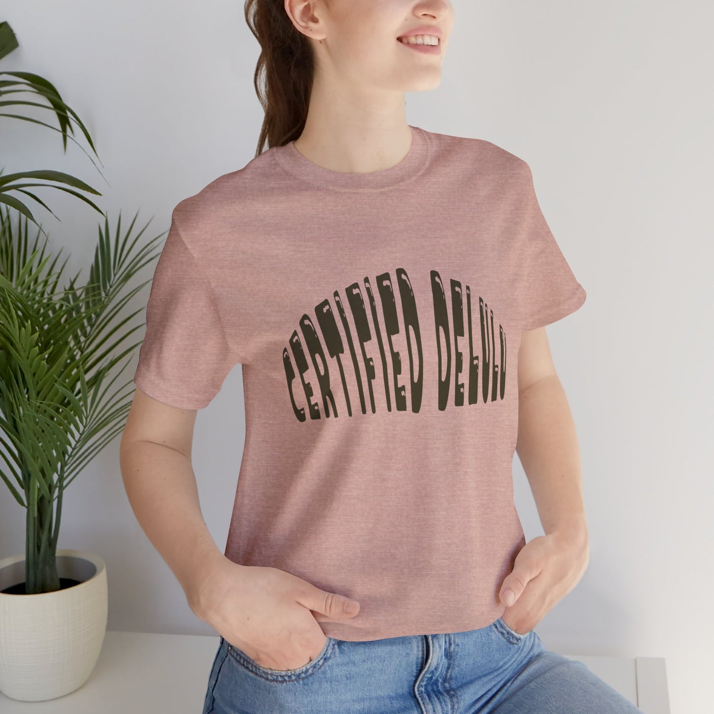 Certified Delulu Tee - Unisex Short Sleeve, Trendy Graphic Shirt for Everyday Wear, Perfect Gift for Friends, Summer Casual Wear