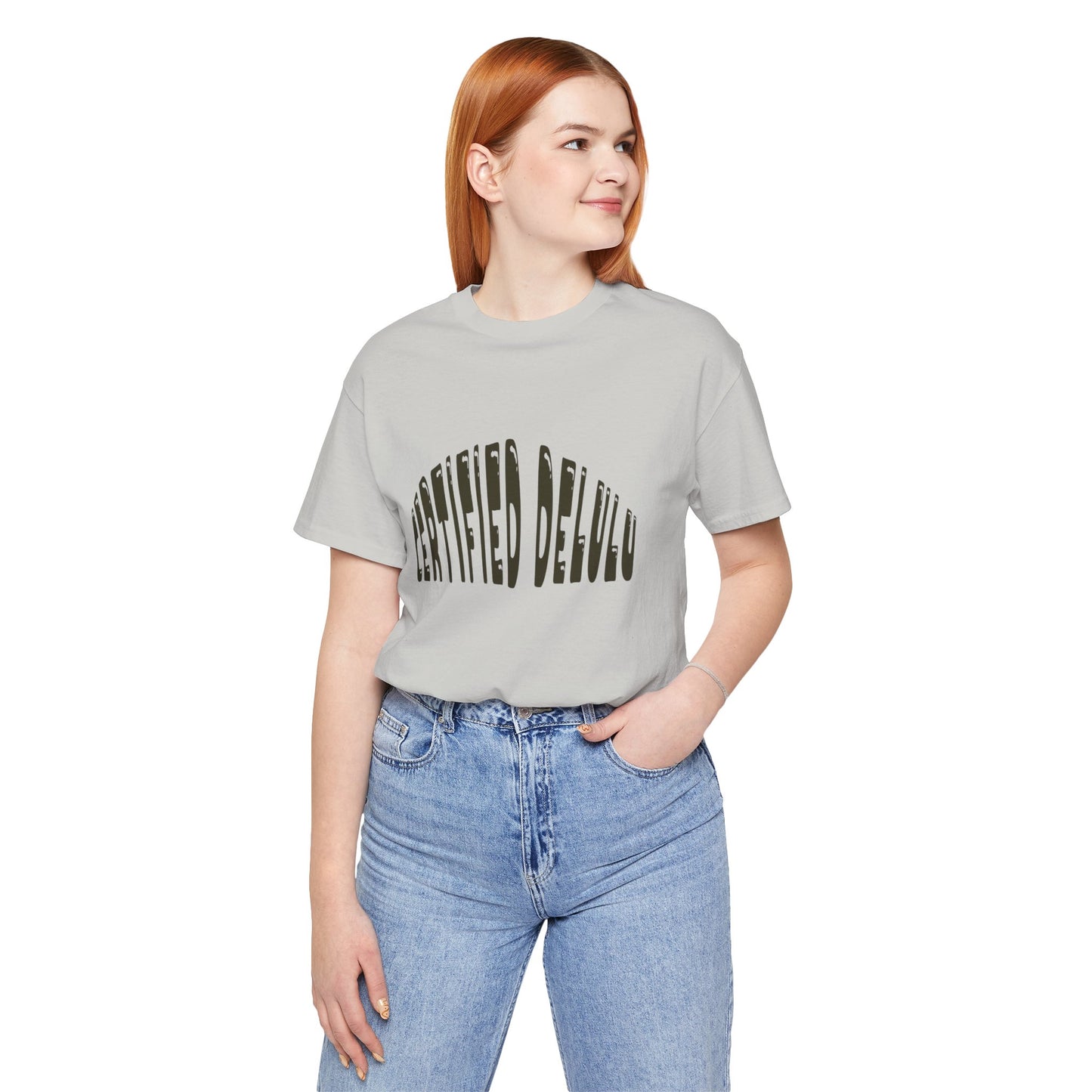 Certified Delulu Tee - Unisex Short Sleeve, Trendy Graphic Shirt for Everyday Wear, Perfect Gift for Friends, Summer Casual Wear