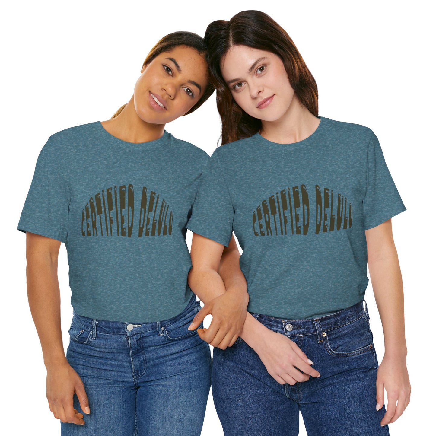 Certified Delulu Tee - Unisex Short Sleeve, Trendy Graphic Shirt for Everyday Wear, Perfect Gift for Friends, Summer Casual Wear