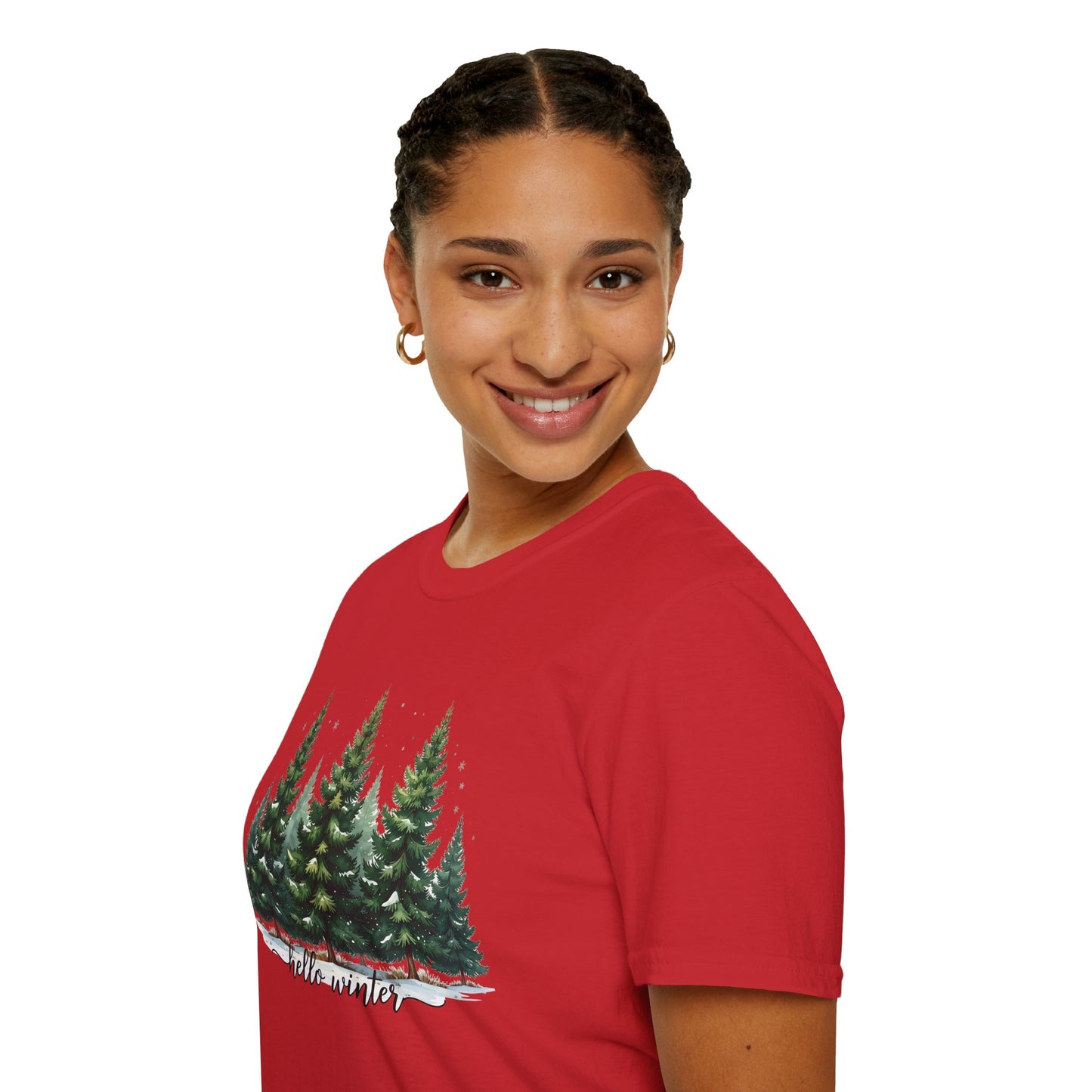 Winter Tree T-Shirt, Cozy Holiday Apparel, Cute Gift for Nature Lovers, Unisex Graphic Tee, Festive Winter Shirt