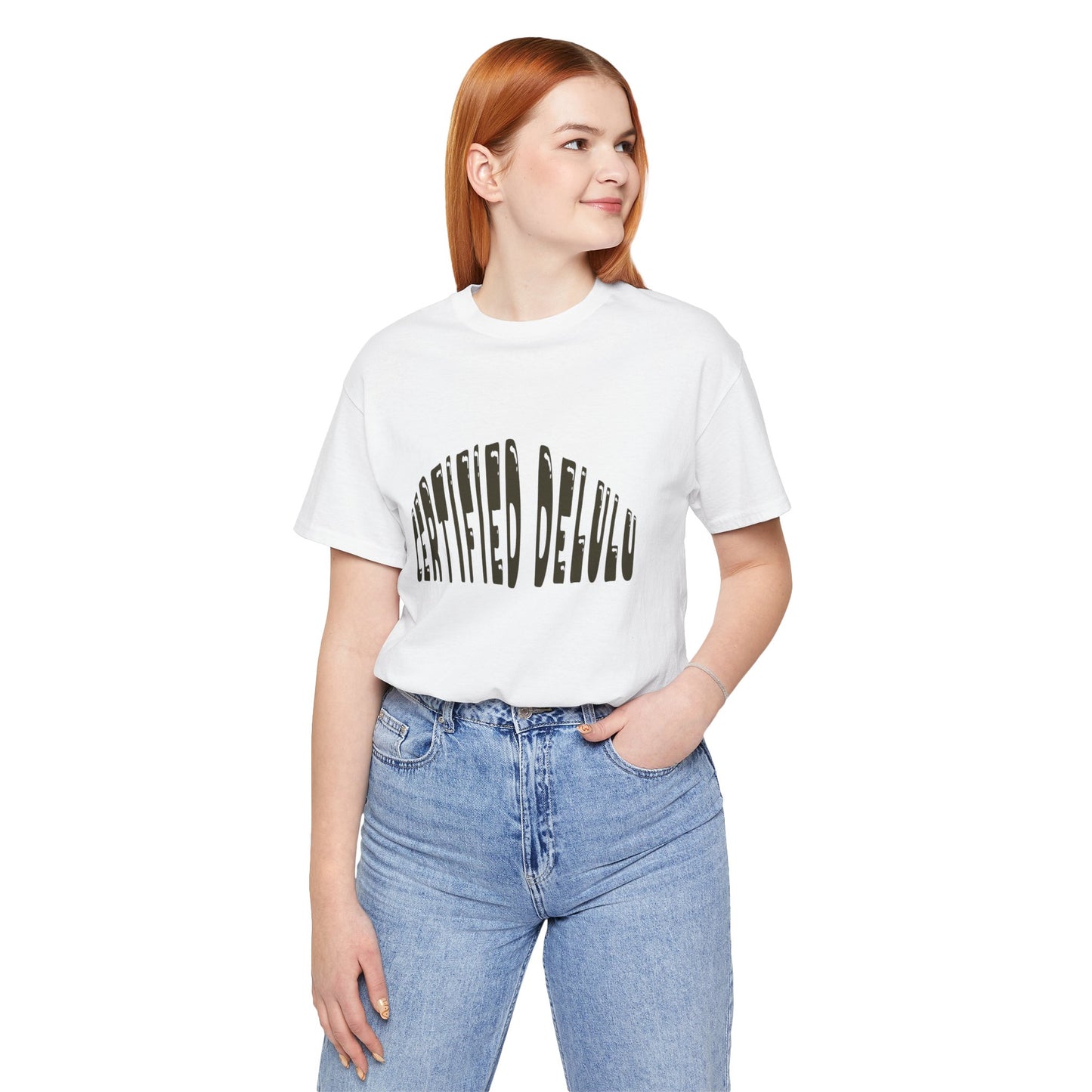 Certified Delulu Tee - Unisex Short Sleeve, Trendy Graphic Shirt for Everyday Wear, Perfect Gift for Friends, Summer Casual Wear