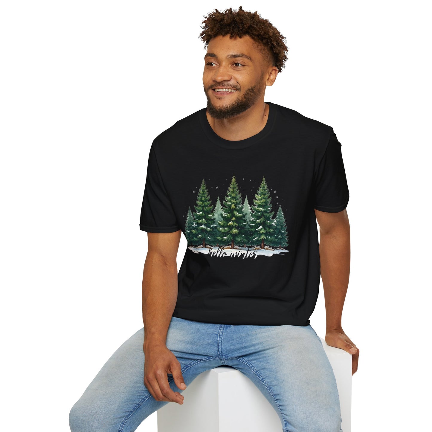 Winter Tree T-Shirt, Cozy Holiday Apparel, Cute Gift for Nature Lovers, Unisex Graphic Tee, Festive Winter Shirt