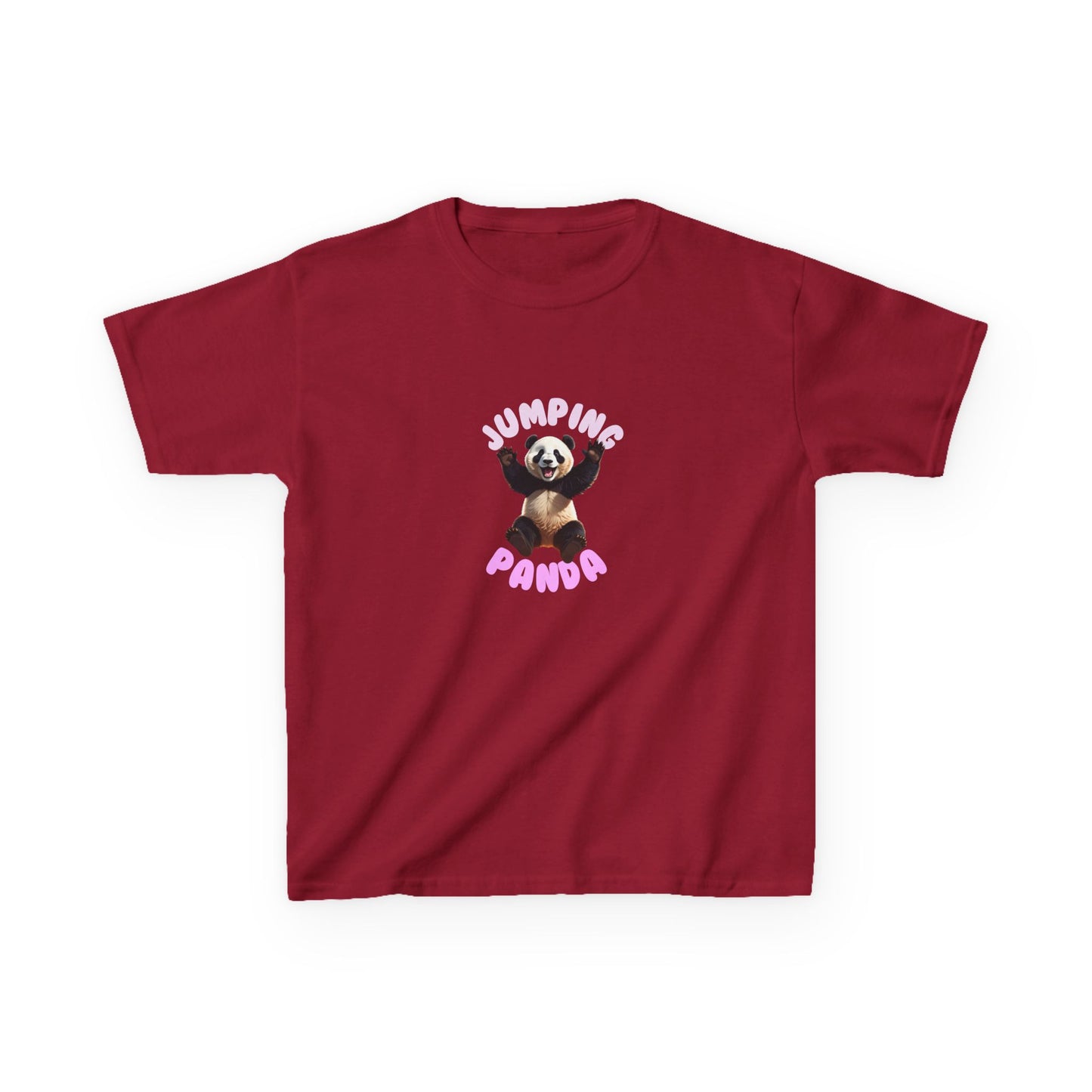 Jumping Panda Kids Heavy Cotton Tee, Cute Kids Shirt, Fun Animal Tee, Gifts for Kids, Birthday Outfit
