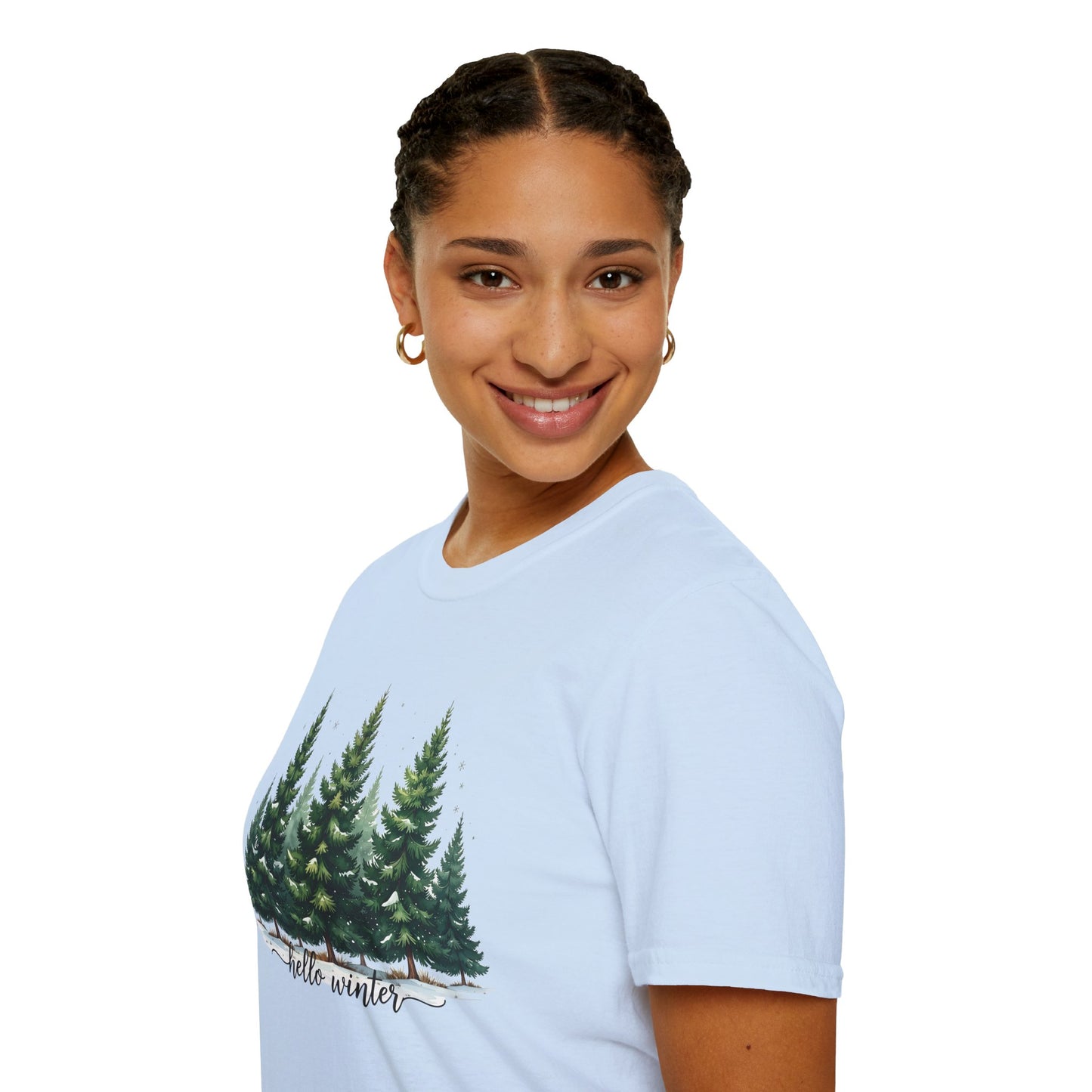 Winter Tree T-Shirt, Cozy Holiday Apparel, Cute Gift for Nature Lovers, Unisex Graphic Tee, Festive Winter Shirt