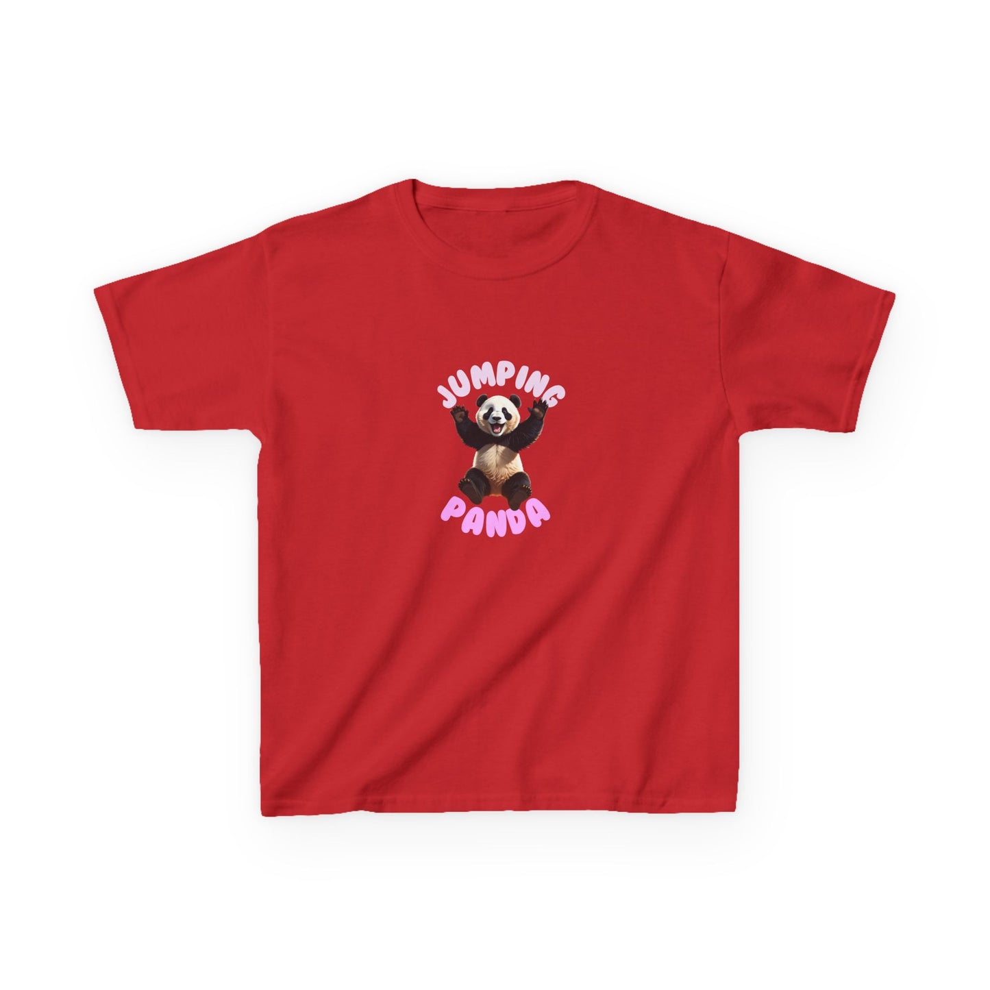 Jumping Panda Kids Heavy Cotton Tee, Cute Kids Shirt, Fun Animal Tee, Gifts for Kids, Birthday Outfit