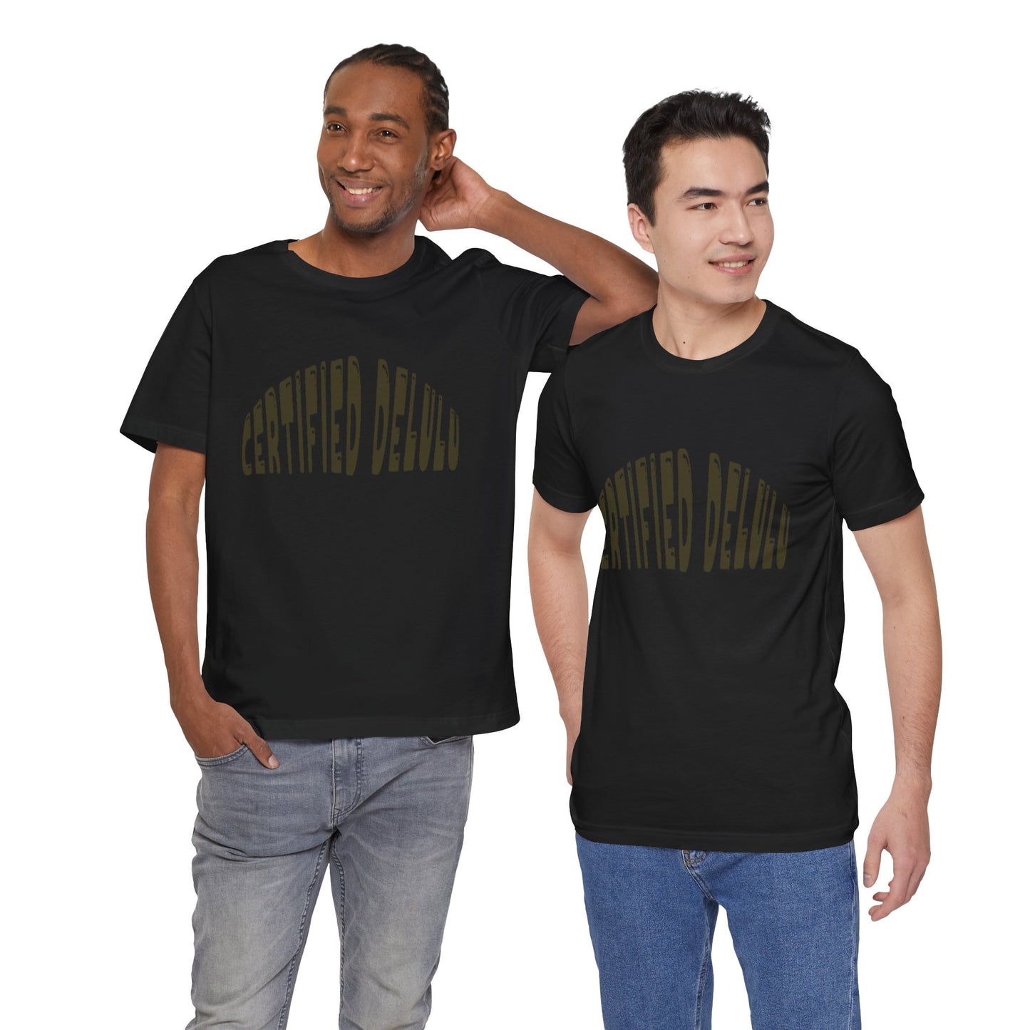 Certified Delulu Tee - Unisex Short Sleeve, Trendy Graphic Shirt for Everyday Wear, Perfect Gift for Friends, Summer Casual Wear