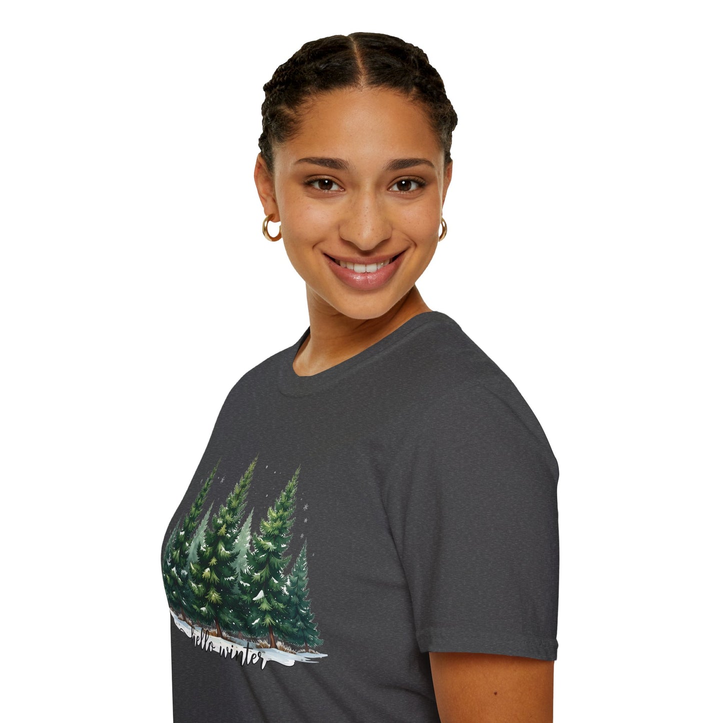 Winter Tree T-Shirt, Cozy Holiday Apparel, Cute Gift for Nature Lovers, Unisex Graphic Tee, Festive Winter Shirt