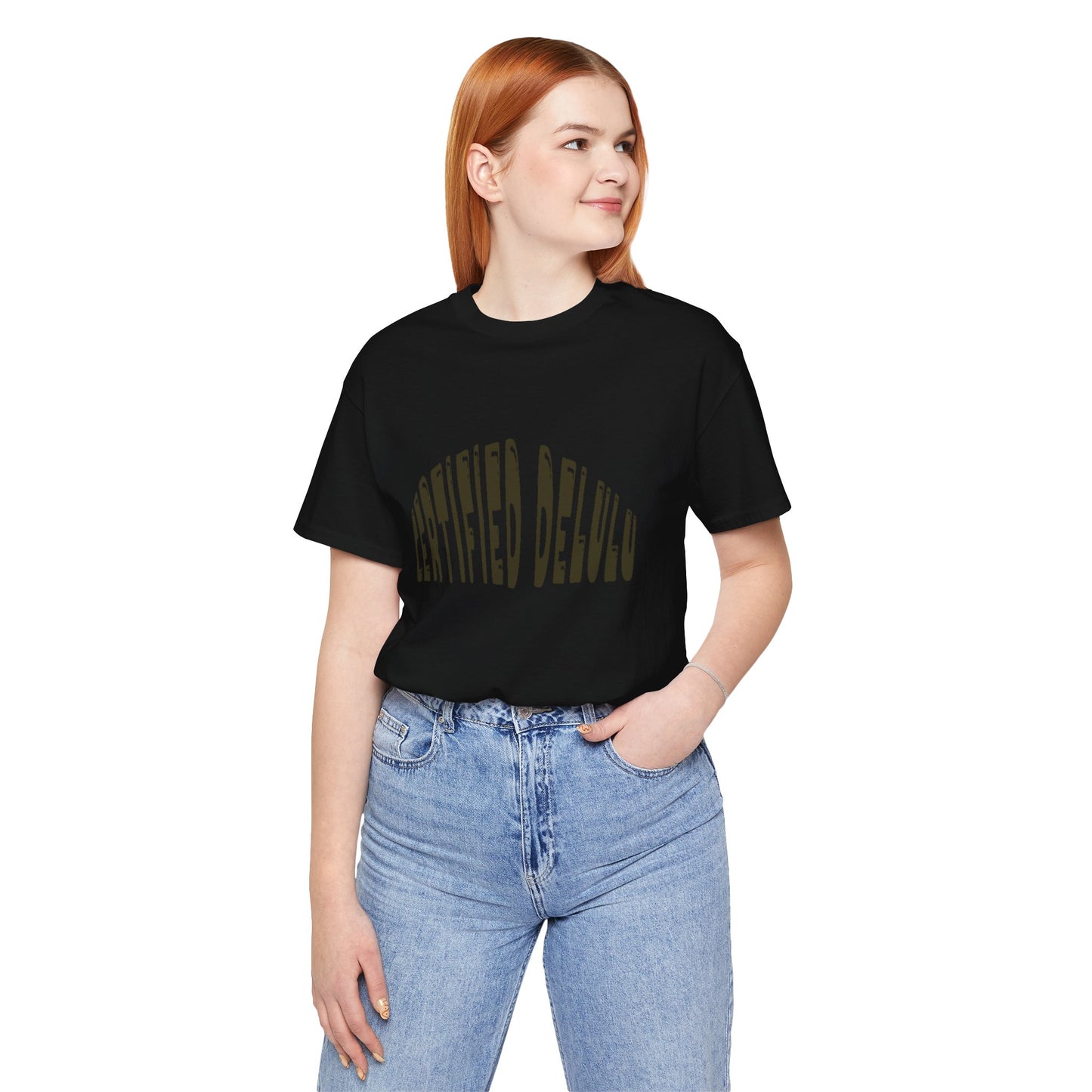 Certified Delulu Tee - Unisex Short Sleeve, Trendy Graphic Shirt for Everyday Wear, Perfect Gift for Friends, Summer Casual Wear
