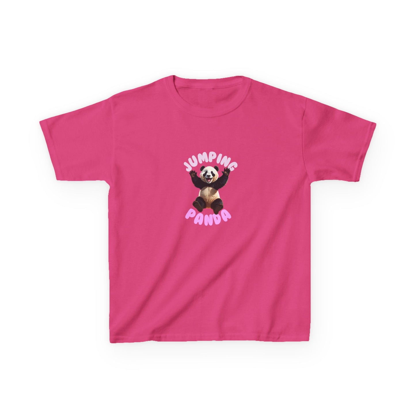 Jumping Panda Kids Heavy Cotton Tee, Cute Kids Shirt, Fun Animal Tee, Gifts for Kids, Birthday Outfit