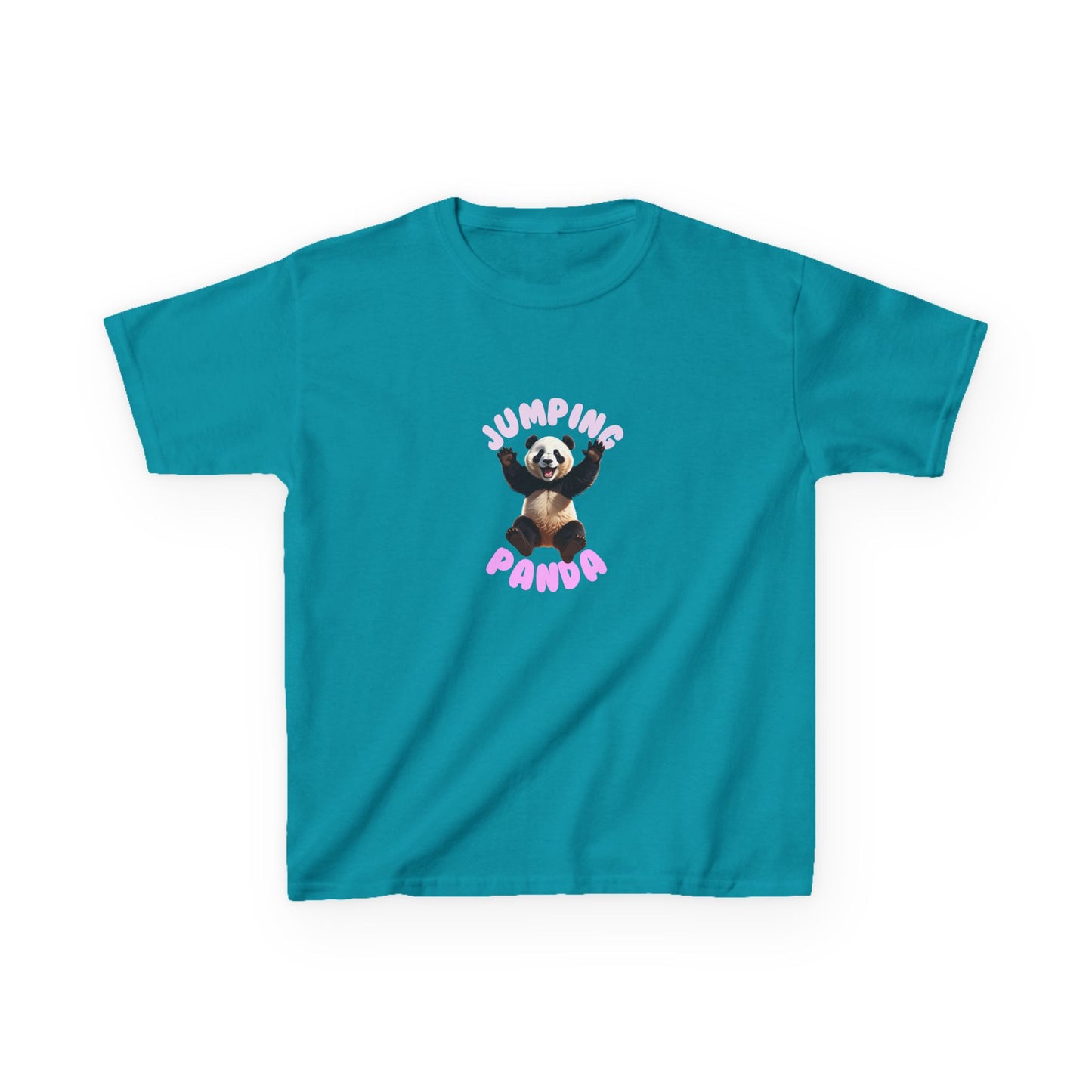 Jumping Panda Kids Heavy Cotton Tee, Cute Kids Shirt, Fun Animal Tee, Gifts for Kids, Birthday Outfit