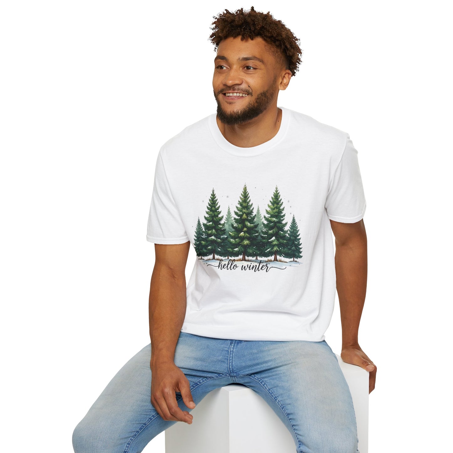Winter Tree T-Shirt, Cozy Holiday Apparel, Cute Gift for Nature Lovers, Unisex Graphic Tee, Festive Winter Shirt