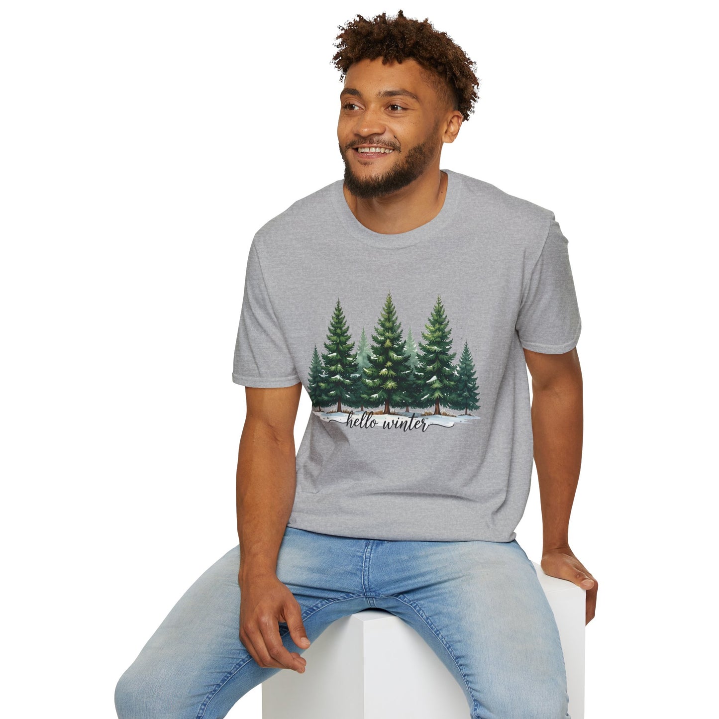 Winter Tree T-Shirt, Cozy Holiday Apparel, Cute Gift for Nature Lovers, Unisex Graphic Tee, Festive Winter Shirt