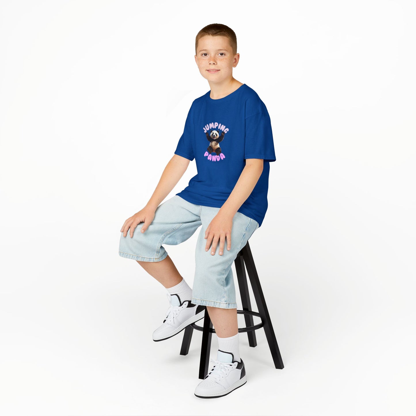 Jumping Panda Kids Heavy Cotton Tee, Cute Kids Shirt, Fun Animal Tee, Gifts for Kids, Birthday Outfit